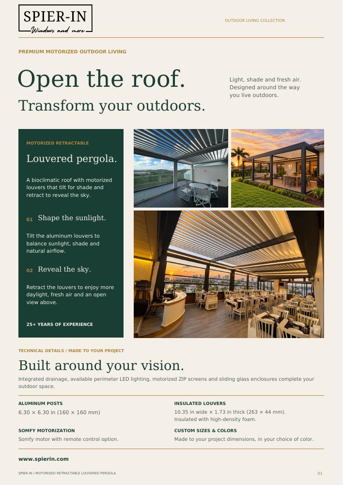 Spier-In — Bioclimatic retractable pergola